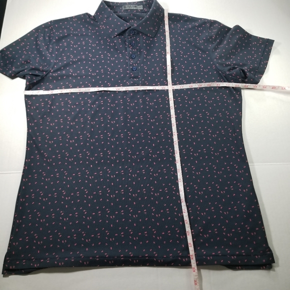 G/Fore Golf Polo Mens Large Navy Men Floral All Over Print Performance - Picture 7 of 8